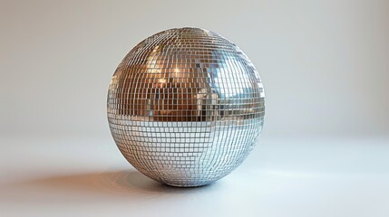 White background with silver disco ball