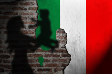 happiness of mother and sons. sex crisis or baby crisis in italy