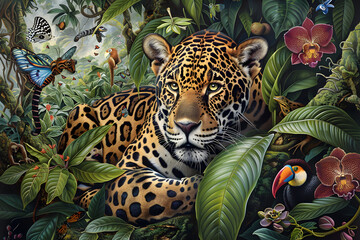 The Vibrant Biodiversity of Rainforest Animals Immersed in Verdant Greens