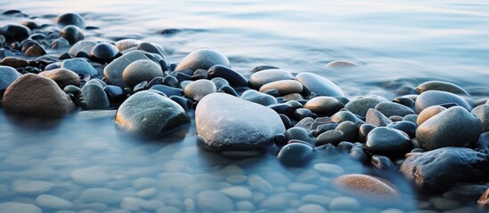 Rocky stones submerged in water - Powered by Adobe