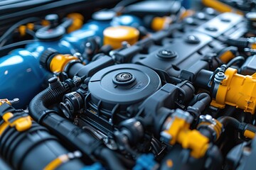 Truck Engine Diagnostics An image representing advanced diagnostic tools used for truck engine troubleshooting