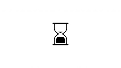 hourglass icon motion animation. design template with black and white colors