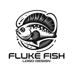 Fluke Fish Vector Logo Design