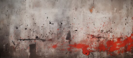 Wall featuring red paint splatter