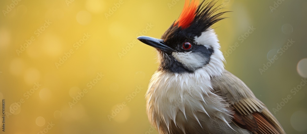 Sticker A colorful bird flaunting a red crest