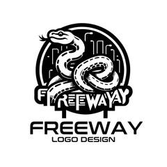 Freeway Snake Vector Logo Design
