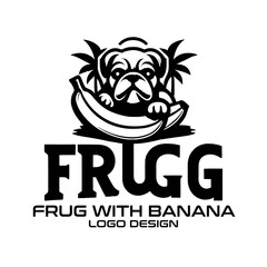 Frug With Banana Vector Logo Design
