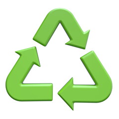 Green recycle arrows 3D