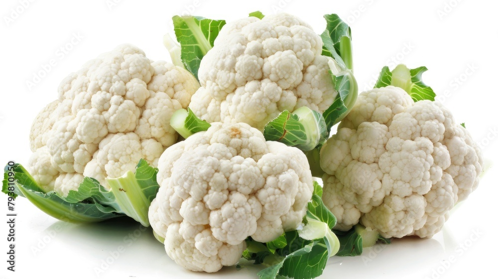 Wall mural Cauliflower head isolated on white background