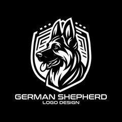 German Shepherd Vector Logo Design 