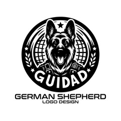 German Shepherd Vector Logo Design 