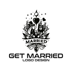 Get Married Vector Logo Design