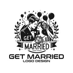 Get Married Vector Logo Design
