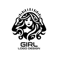 Girl  Vector Logo Design
