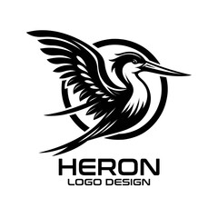 Heron Vector Logo Design