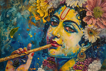 Painting of Krishna, Generative AI