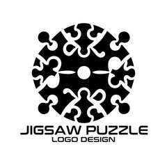 Jigsaw Puzzle Vector Logo Design