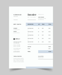 Elegant Invoice Template Design Vector