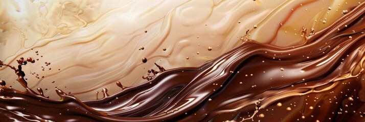 Texture flow chocolate background gradient splash pattern color satin ripple creamy syrup silk spread	 - obrazy, fototapety, plakaty