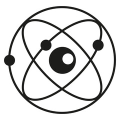 simple atom symbol, molecule concept, structure of the nucleus, atom label, molecule on white background, atom logo, chemistry concept, vector artwork