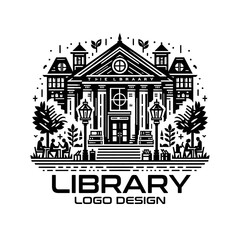 Obraz premium Library Vector Logo Design