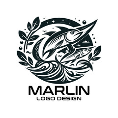 Marlin Fish Vector Logo Design