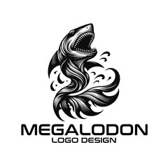 Fototapeta premium Megalodon Vector Logo Design