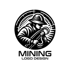 Obraz premium Mining Vector Logo Design