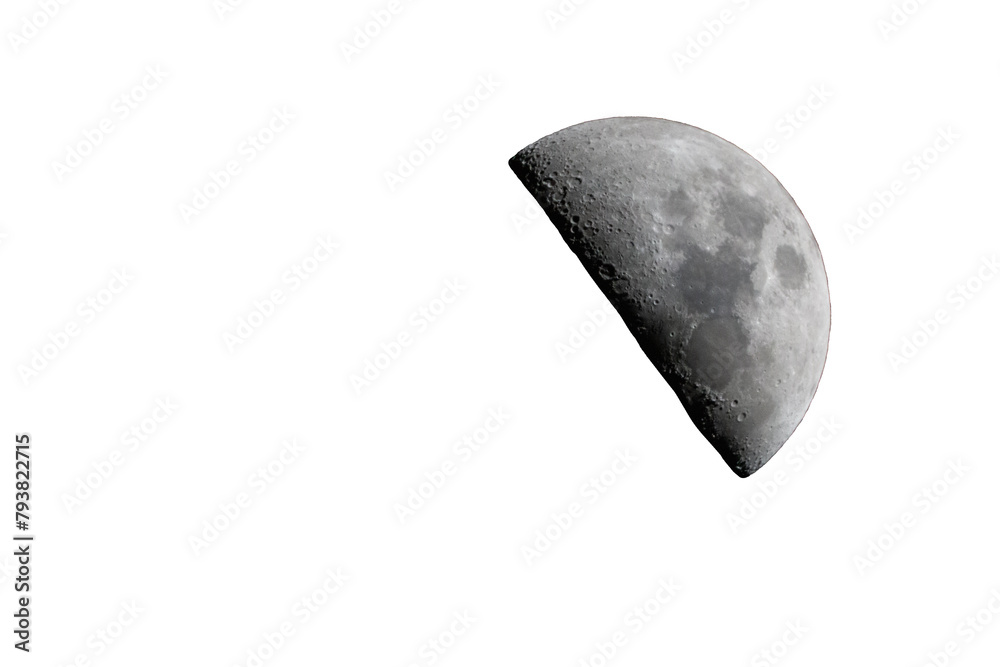Canvas Prints photograph of the moon in the crescent phase in which you can see the craters and asteroid impacts. 