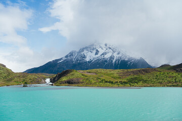 Beautiful landscape view in Torres del Paine park in Chilean Patagonia.