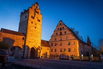 Ancient tower of city wall Dinkelsbühl Germany
