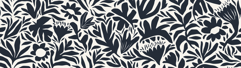 Minimal abstract organic floral shapes pattern. abstract leaf and flower pattern. 