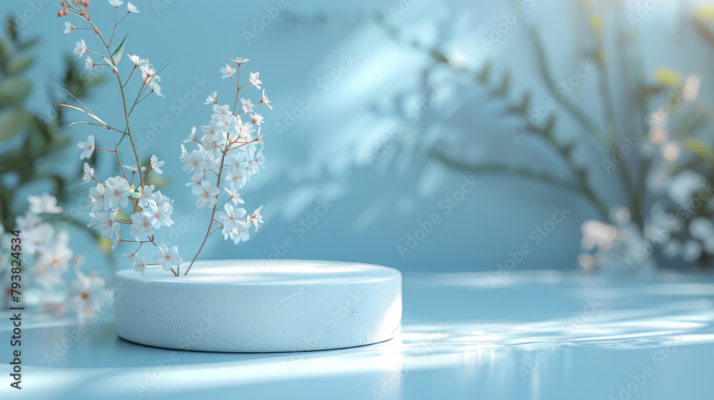 Poster close up of a vase with flowers on a table