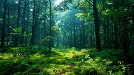 Fototapeta premium landscape, forest, mountain, beach, lake background