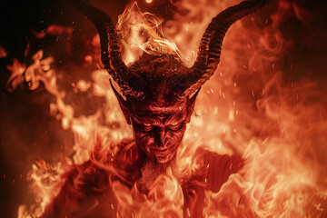 AI generated portrait of evil supernatural being satans from hell