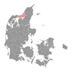 Jammerbugt Municipality map, administrative division of Denmark. Vector illustration.