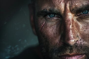 Obraz premium Picture generated with AI of young man with acne problem