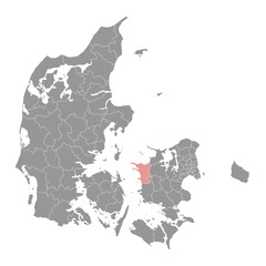 Kalundborg Municipality map, administrative division of Denmark. Vector illustration.