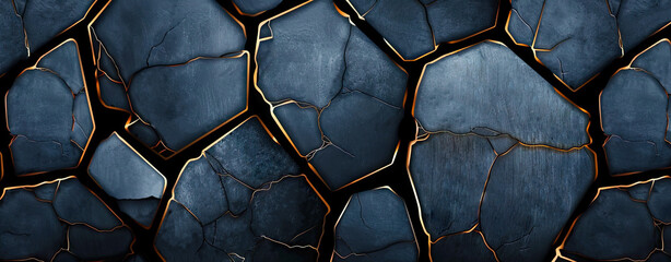 Abstract 3d cracked stone background. Creative design template.