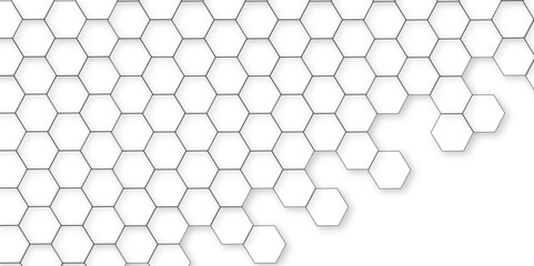 Abstract white background with hexagon and hexagonal background. Luxury white pattern with hexagons. abstract 3d hexagonal background with shadow. 3D futuristic abstract honeycomb mosaic background.