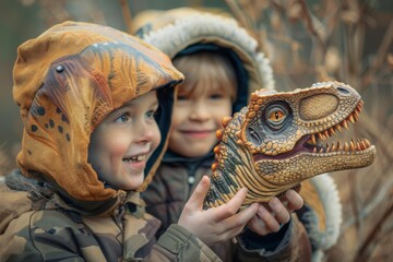 children dressed as dinosaurs