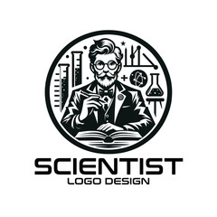Scientist Vector Logo Design