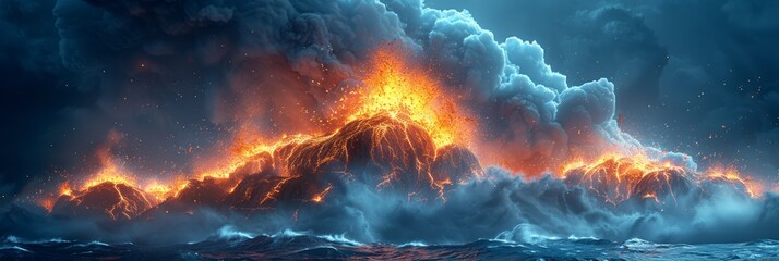Volcanic eruption: an awe-inspiring natural phenomenon - obrazy, fototapety, plakaty