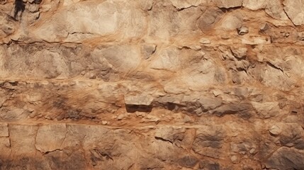 Brown rock texture. Rough mountain surface. Abstract stone granite background.