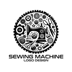 Sewing Machine Vector Logo Design