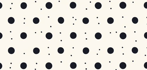 Timeless black polka dots on white for a simple, elegant contrast. - obrazy, fototapety, plakaty