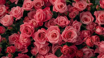 Cluster of pink roses forming a mesmerizing floral arrangement.