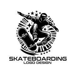Skateboarding Vector Logo Design