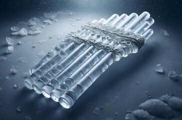 a pan flute made from ice panels