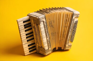 an accordion made entirely from the pages of an old book
